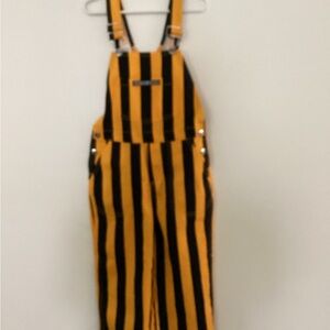 Game Bibs Unisex Black Yellow Stripes Overall